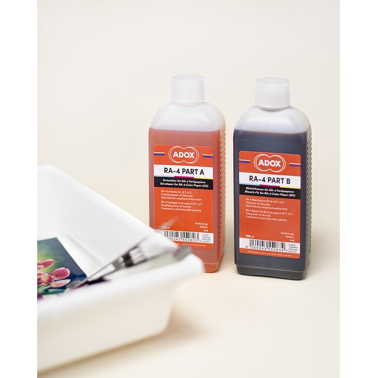 RA-4 colour paper developer and bleach-fix concentrates 2.5 L each
